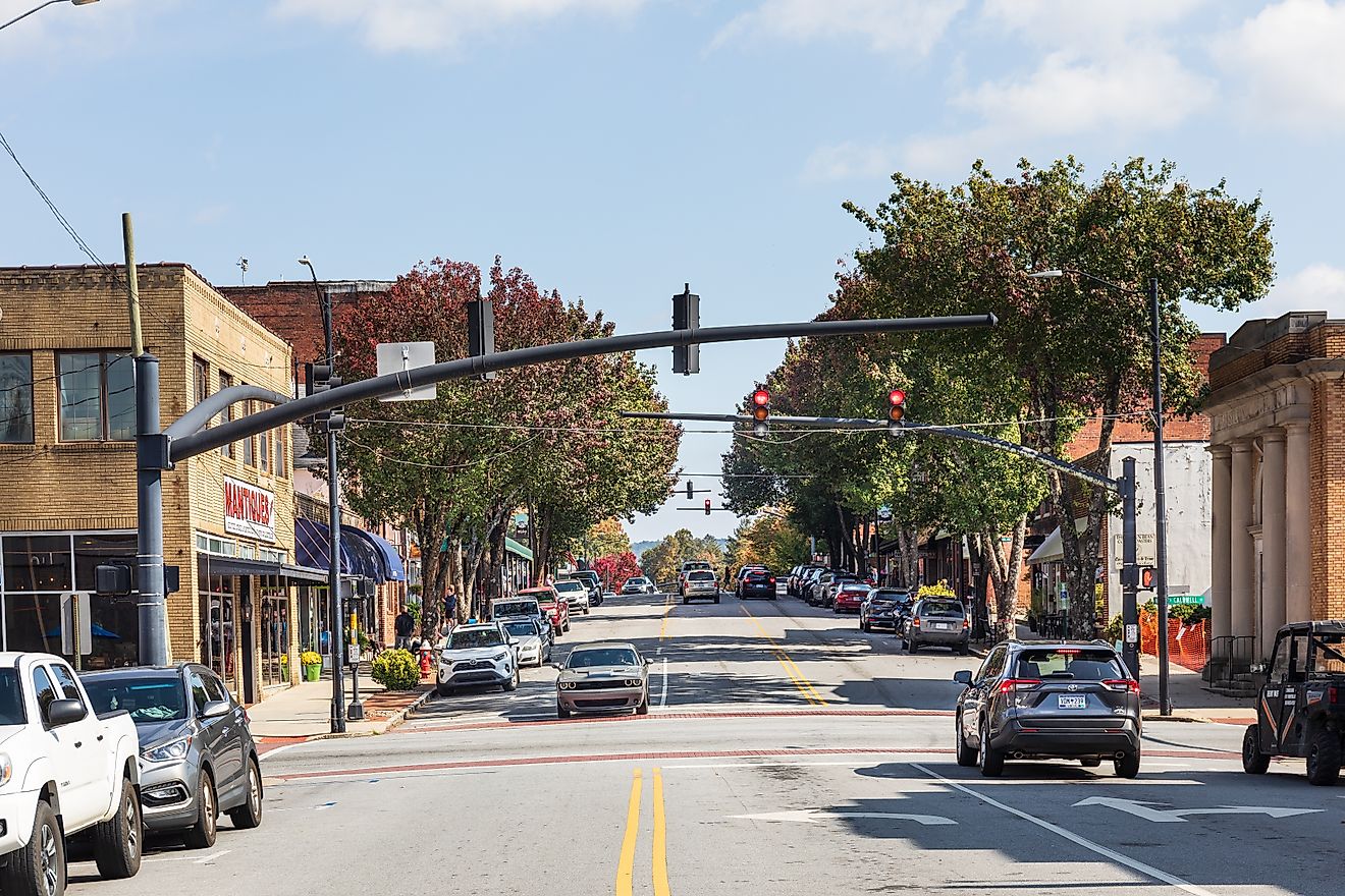 Main Street in Brevard, North Carolina. Image credit: J. Michael Jones / Shutterstock.com.