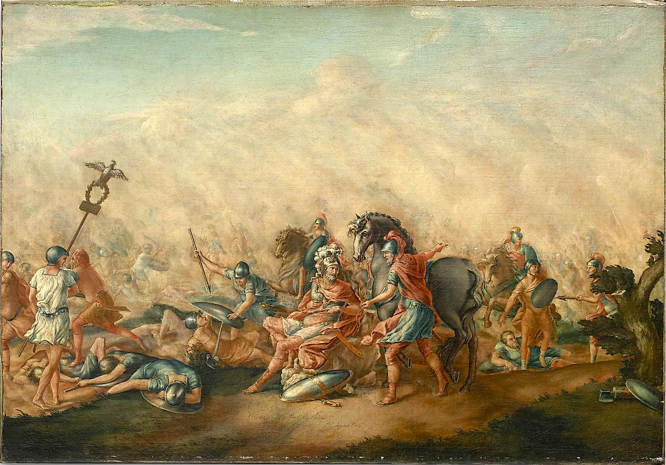 The Roman defeat at the Battle of Cannae.