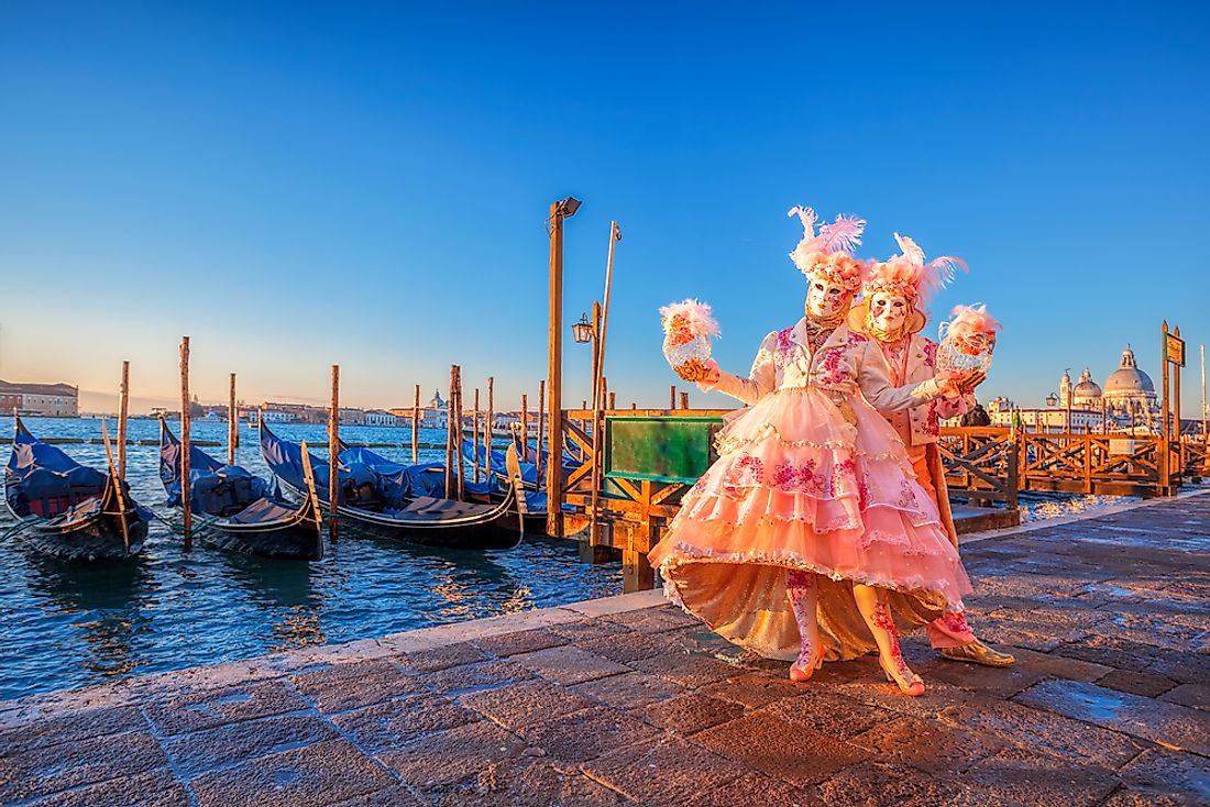 Mask wearing is an integral part of the Carnival of Venice. 