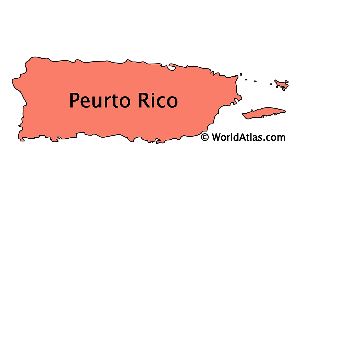 Outline Map of Puerto Rico