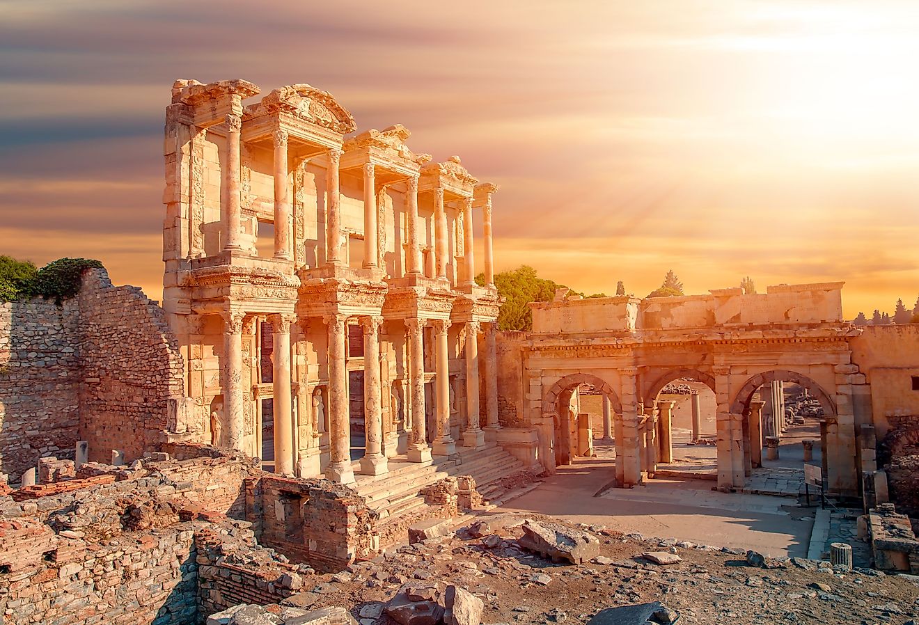Celsus Library in Ephesus, Turkey. Image credit muratart via shutterstock