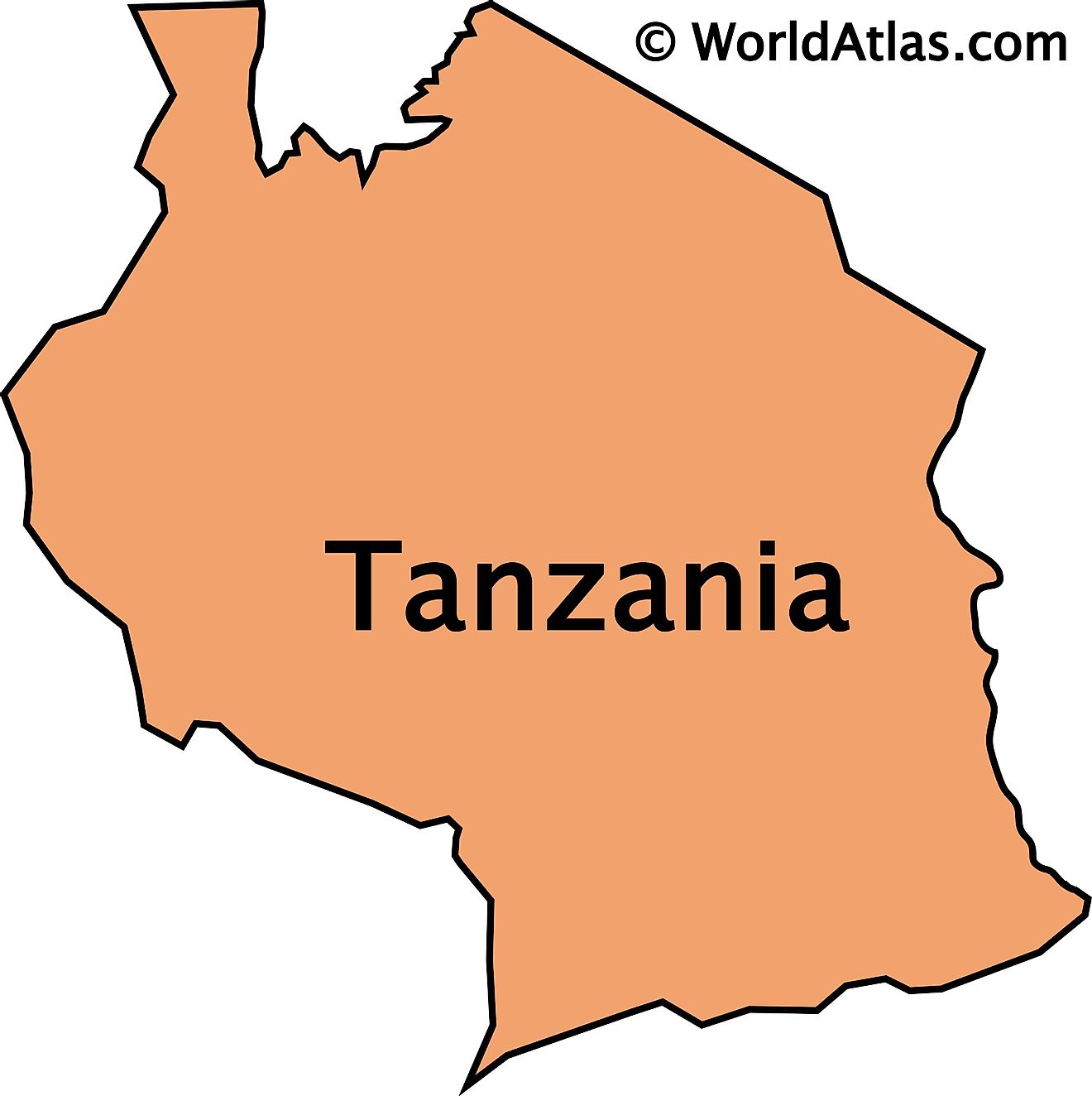 Outline Map Of Tanzania