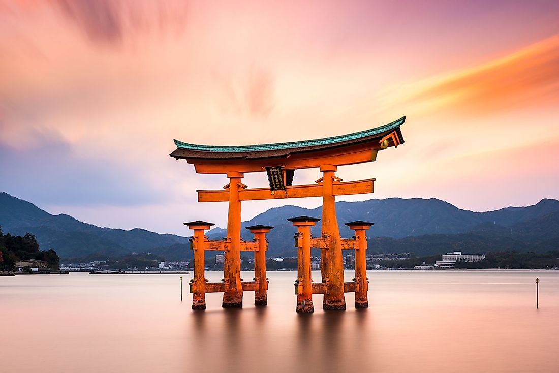 The floating gates of Itsukushima Shrine. 