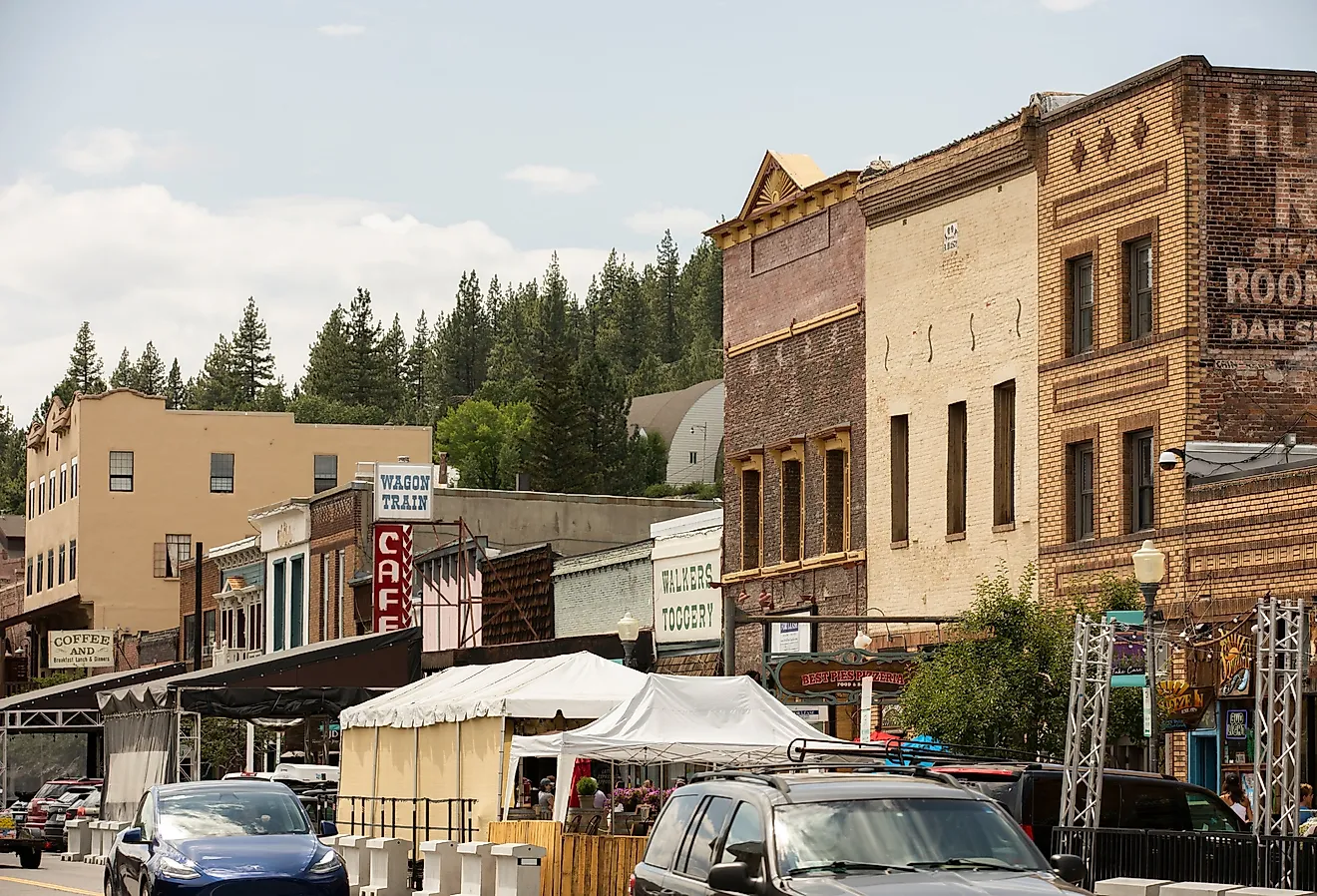 Afternoon sunlight shines on historic downtown Truckee, California. Image credit Matt Gush via Shutterstock