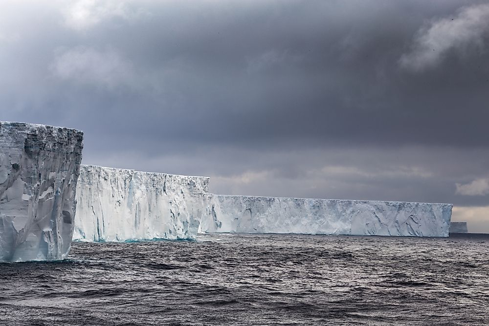 Iceberg B-15T, a smaller iceberg that calved from Iceberg B-15, had an area of over 250 square miles.