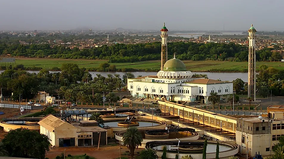 The Al-Mogran Mosque in Khartoum, Sudan.