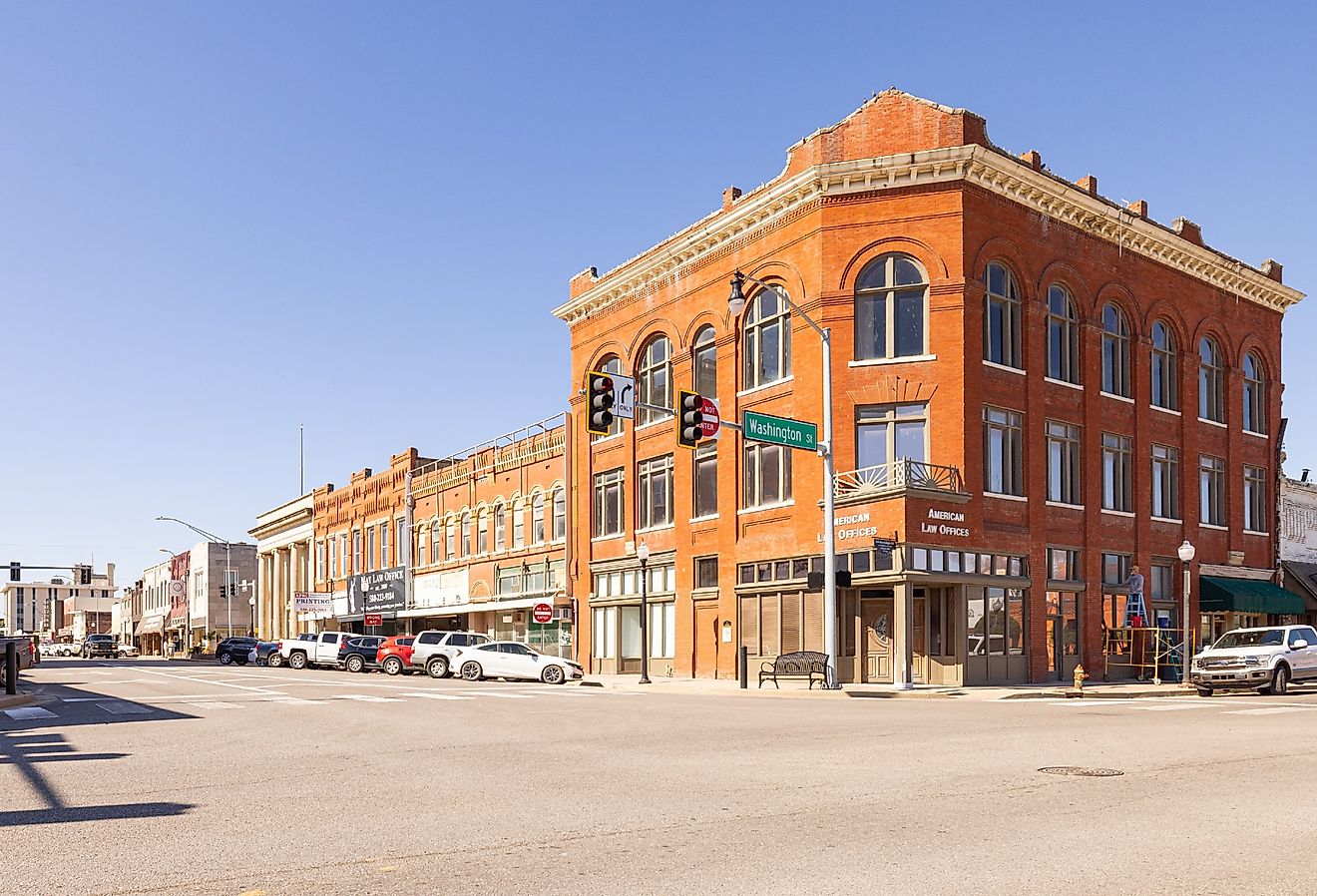 The old business district on Main Street in Ardmore, Oklahoma. Image credit Roberto Galan via Shutterstock