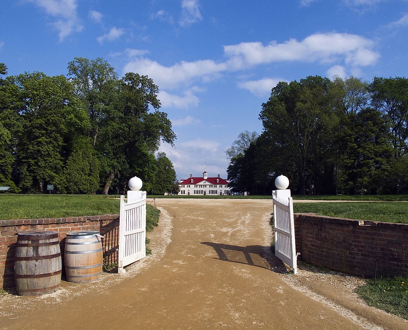 Driveway and Gate to Mount Vernon Home of George and Martha Washington.