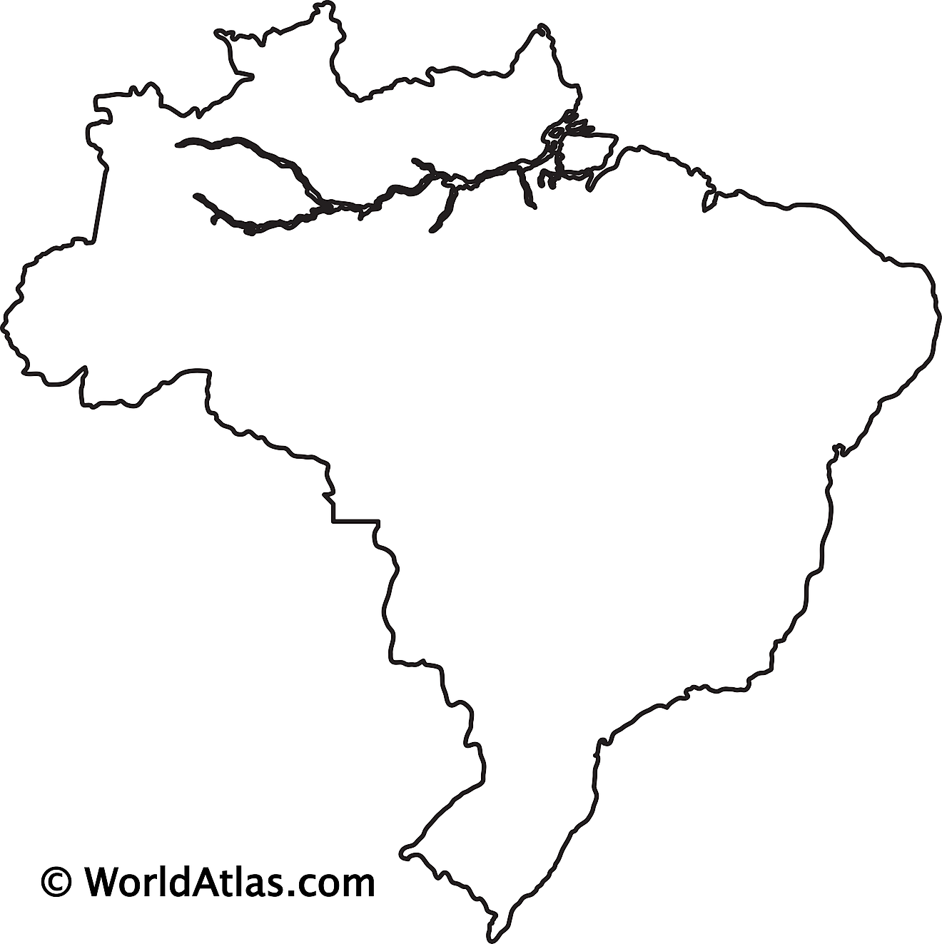 Brazil Political Map With Capital Brasilia, National Borders And