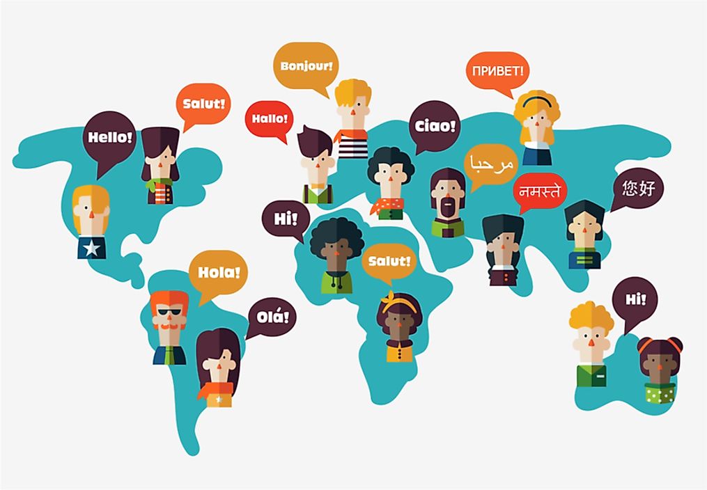 English, Spanish and French are spoken throughout the world.