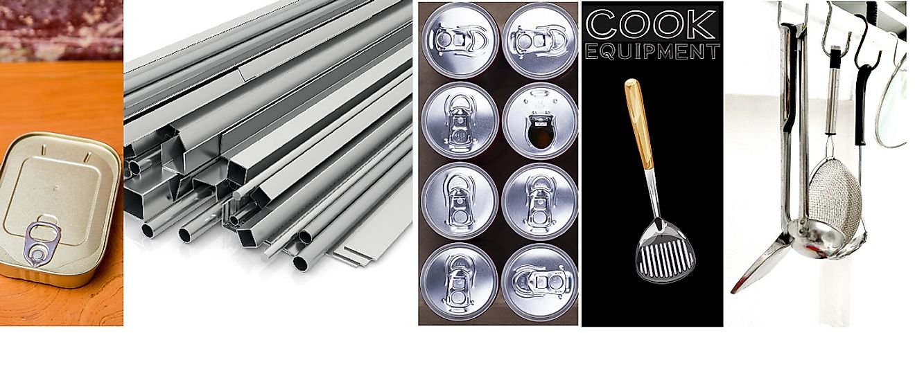 A diverse array of aluminum products.