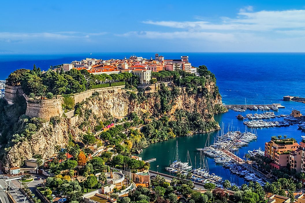 The city-state of Monaco is located on the coast of the Mediterranean Sea.