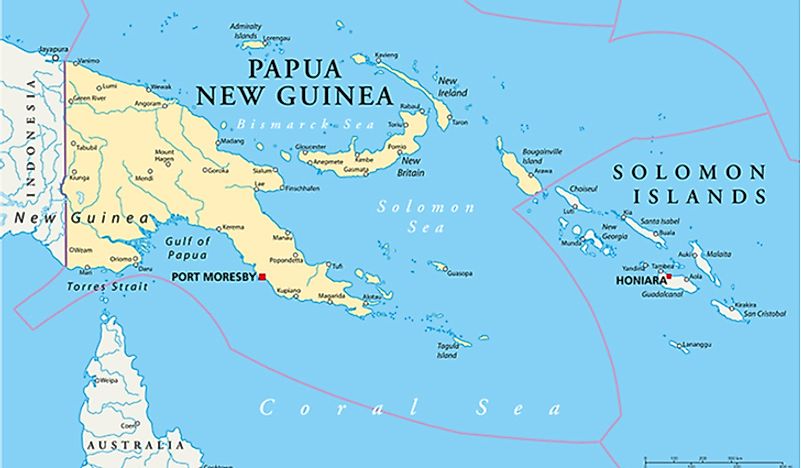 A map showing Bougainville Island, where the battle took place. 