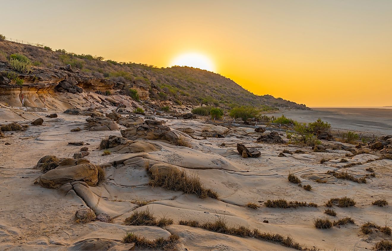 Sunset scene taken at Fossil park, Dholavira, Kutch, Gujarat, India