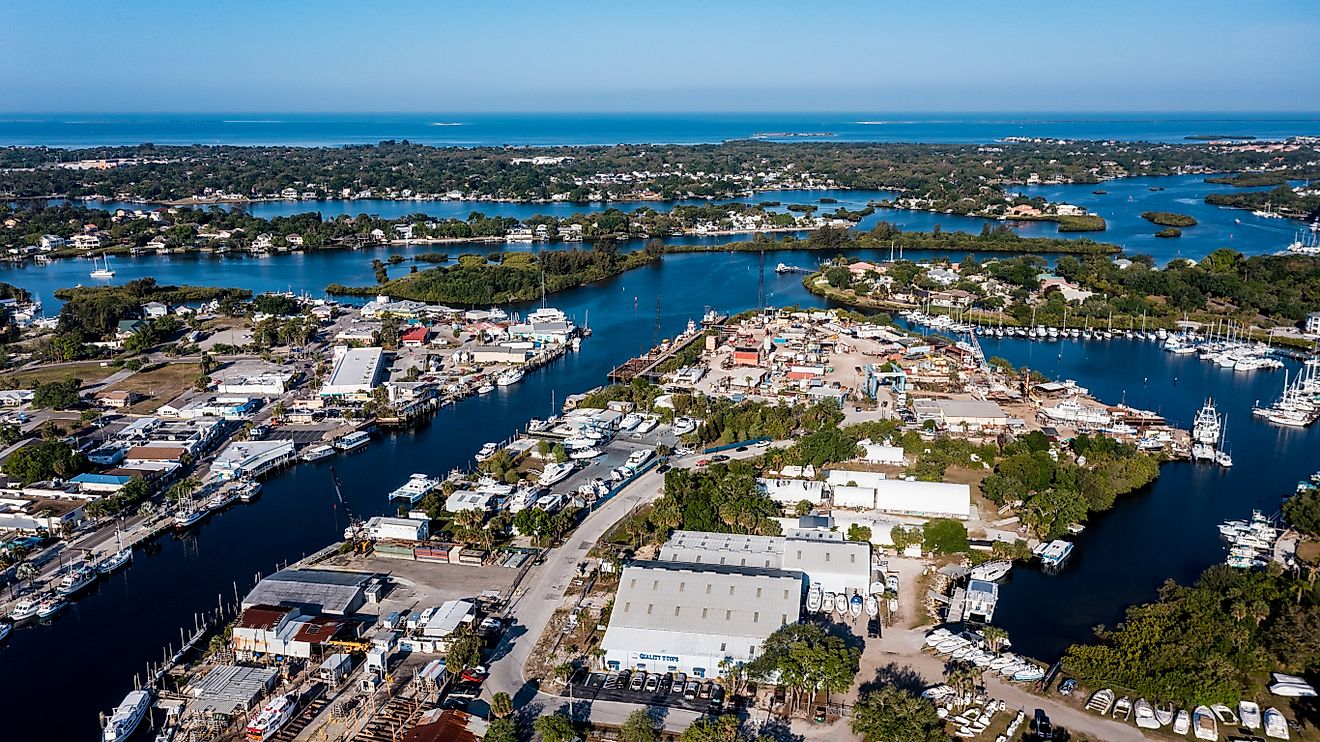 Tarpon Springs In Sunny Florida On Gulf Of Mexico