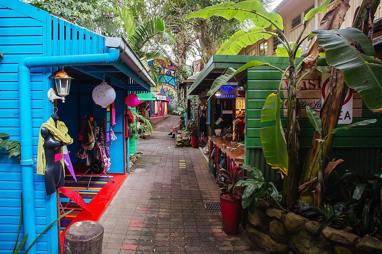  World Famous Kuranda Market area in the rural township of Kuranda in Queensland, Australia