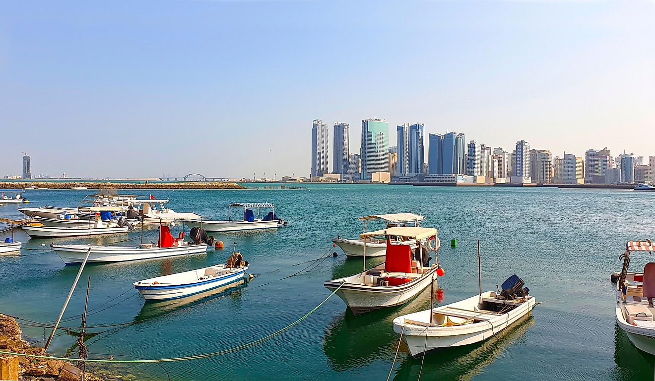 Boats in the Gulf of Bahrain.