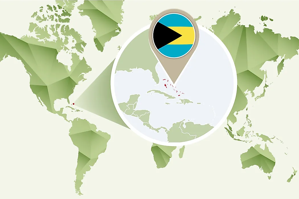 The Bahamas are located off the southeastern coast of the United States of America in North America.