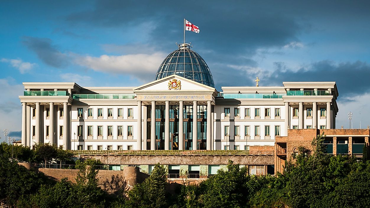 The parliament buildings in Tbilisi, Georgia. 
