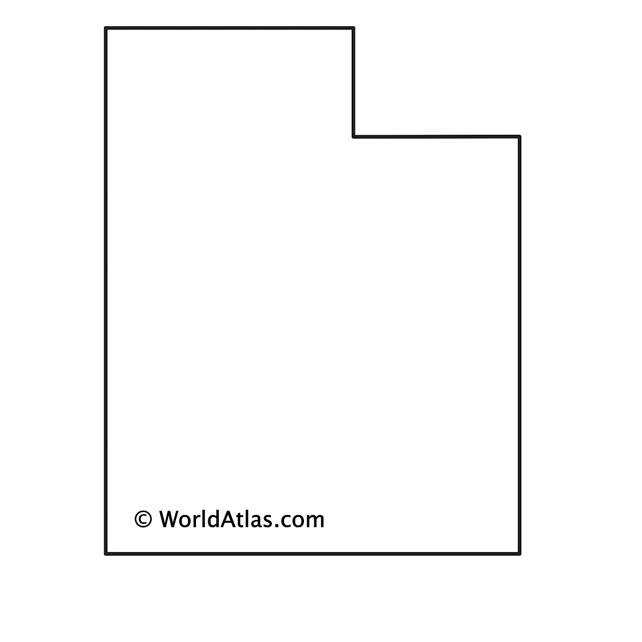 Blank Outline Map of Utah