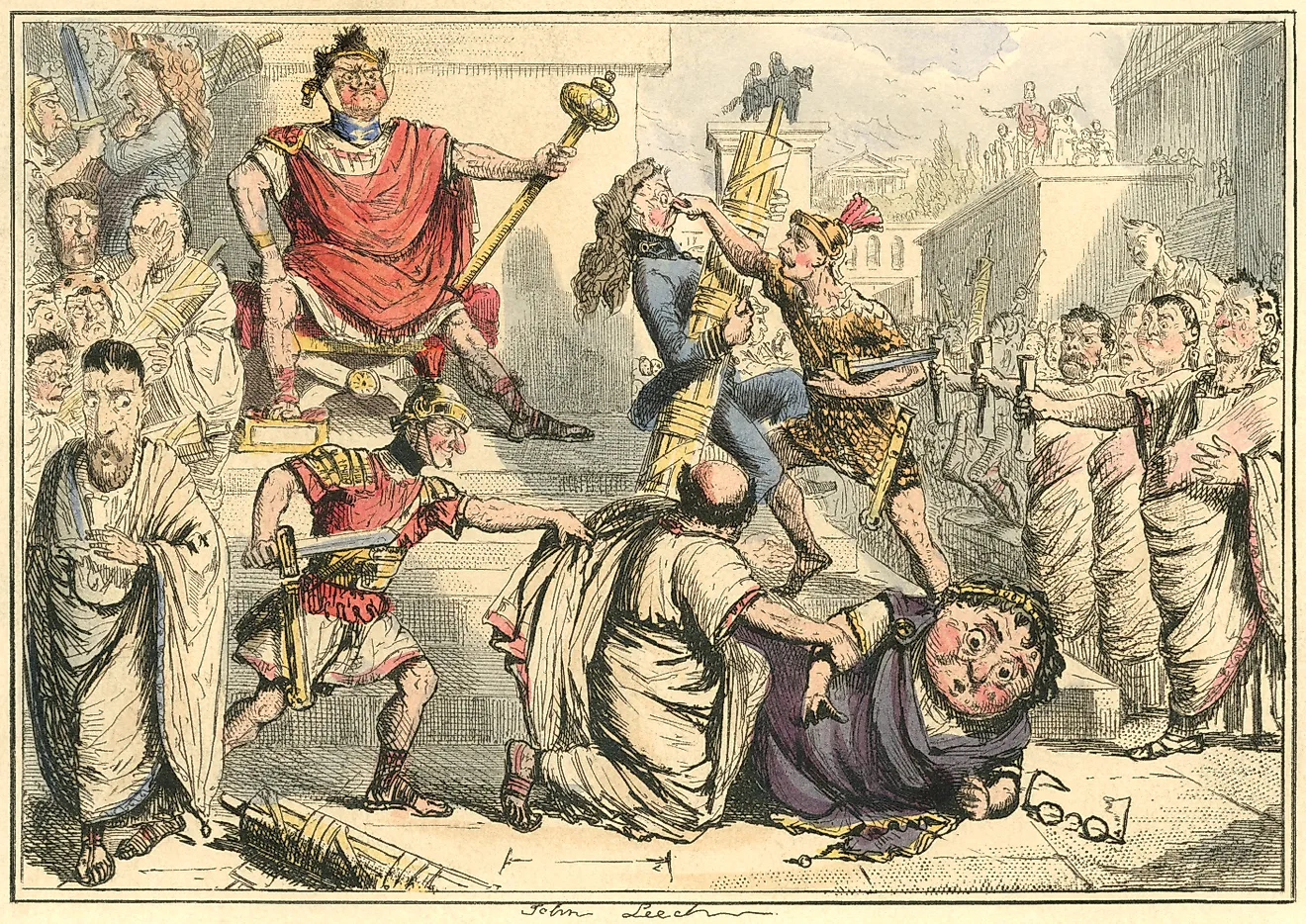 Tarquinius Superbus, proclaiming himself the King of Rome.