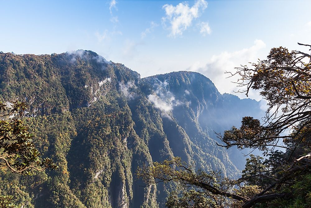 Mount Emei, the tallest of Chinese sacred mountains. 