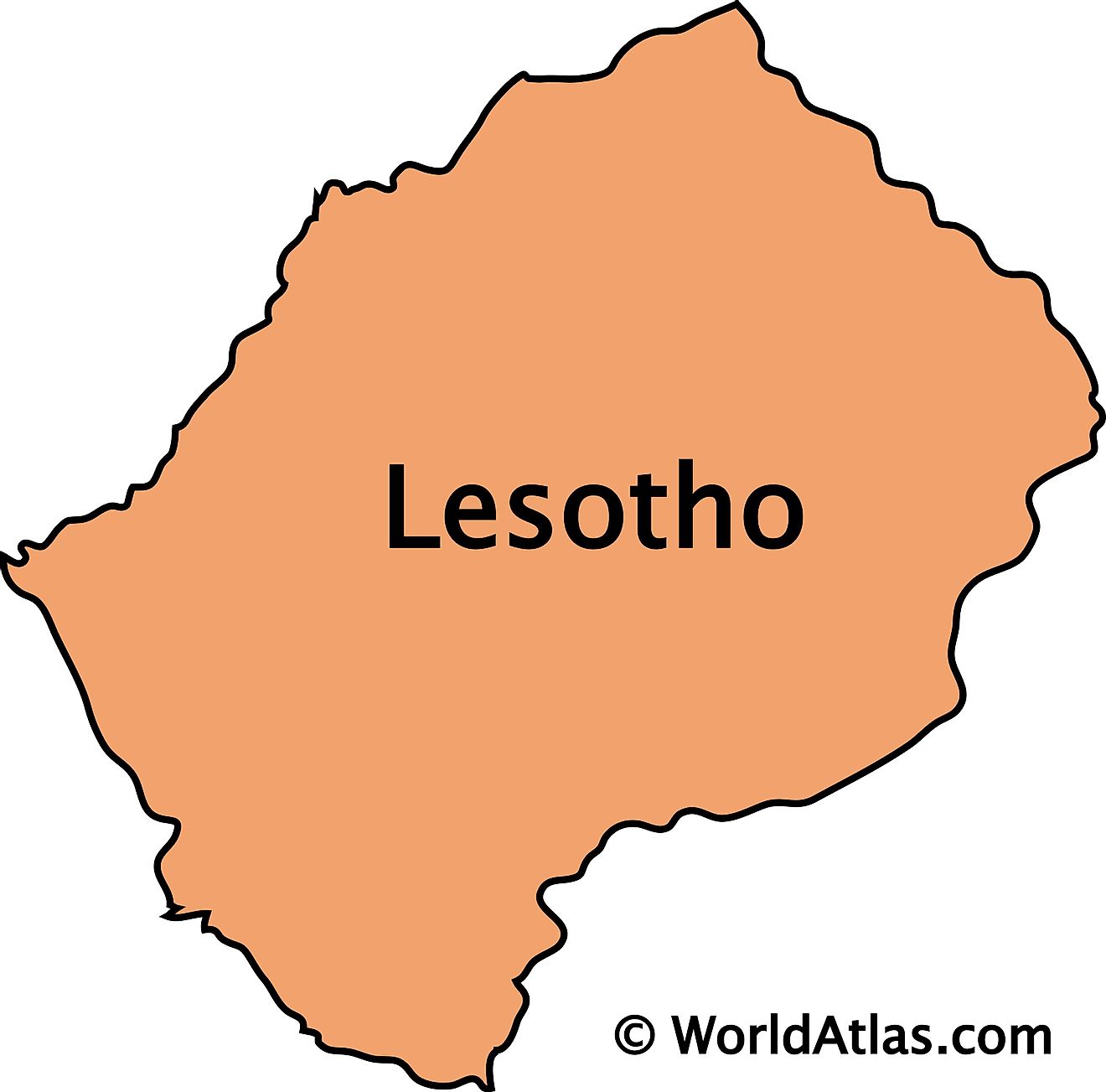 Mapa de contorno de Lesotho