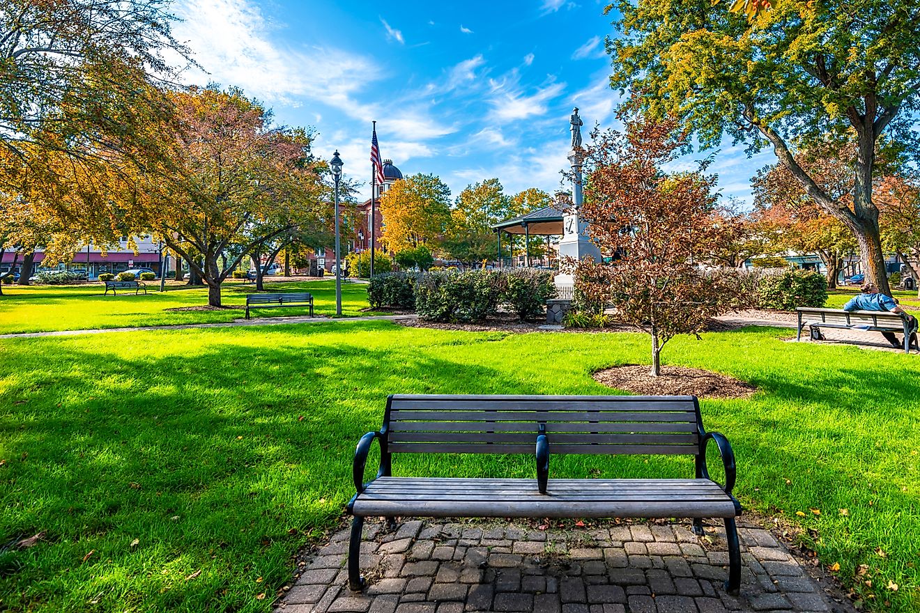 The town square in Woodstock, Illinois.