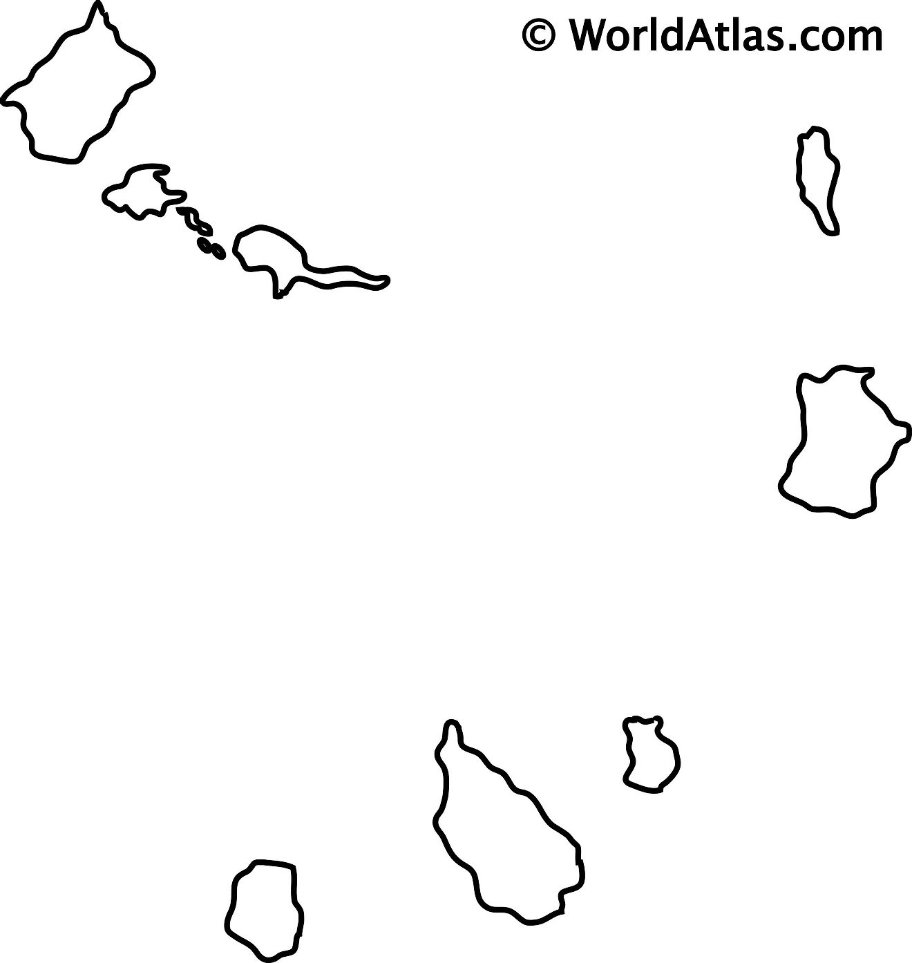 Outline map of Cape Verde