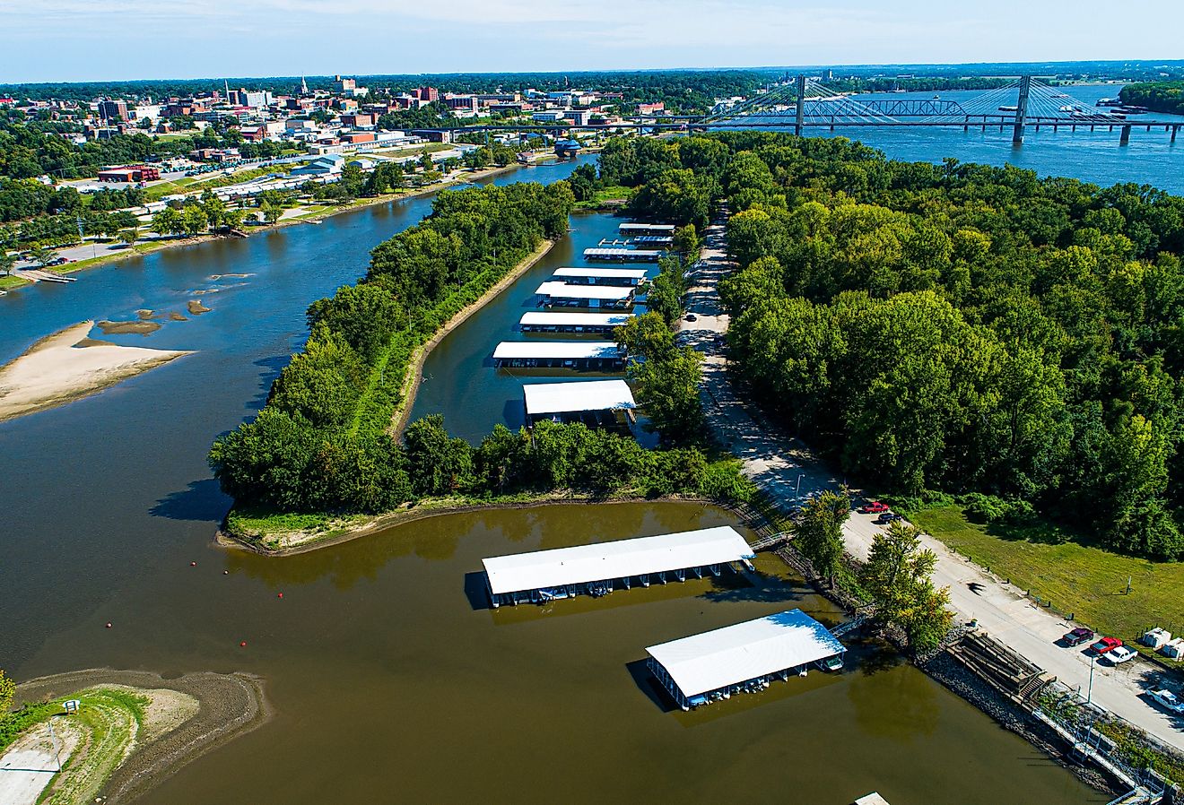 Overlooking the Mississippi River and Quincy, Illinois.