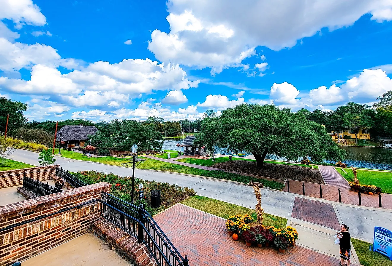 The Beau Jardin and Riverwalk in downtown Natchitoches, Louisiana. Image credit AshleyGary via Shutterstock