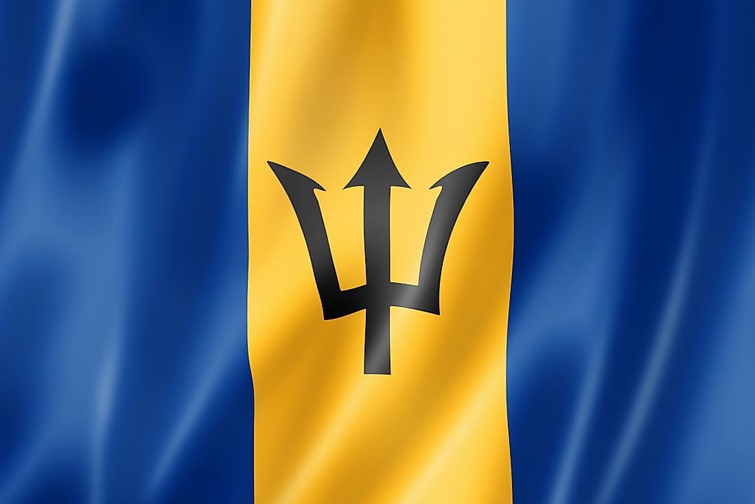 The flag of Barbados.