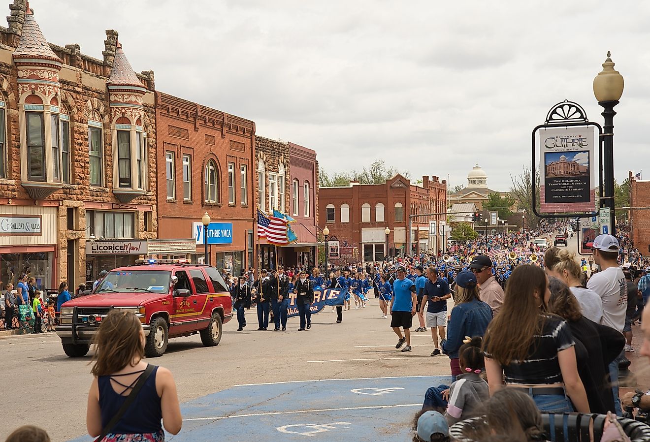 Downtown festival in Guthrie, Oklahoma. Image credit Andreas Stroh via Shutterstock