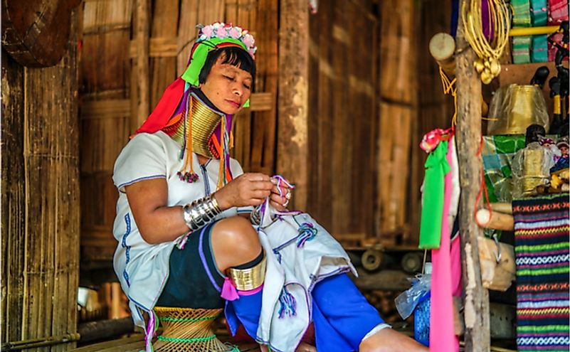Kayan women are noted for their long necks with brass neck rings.