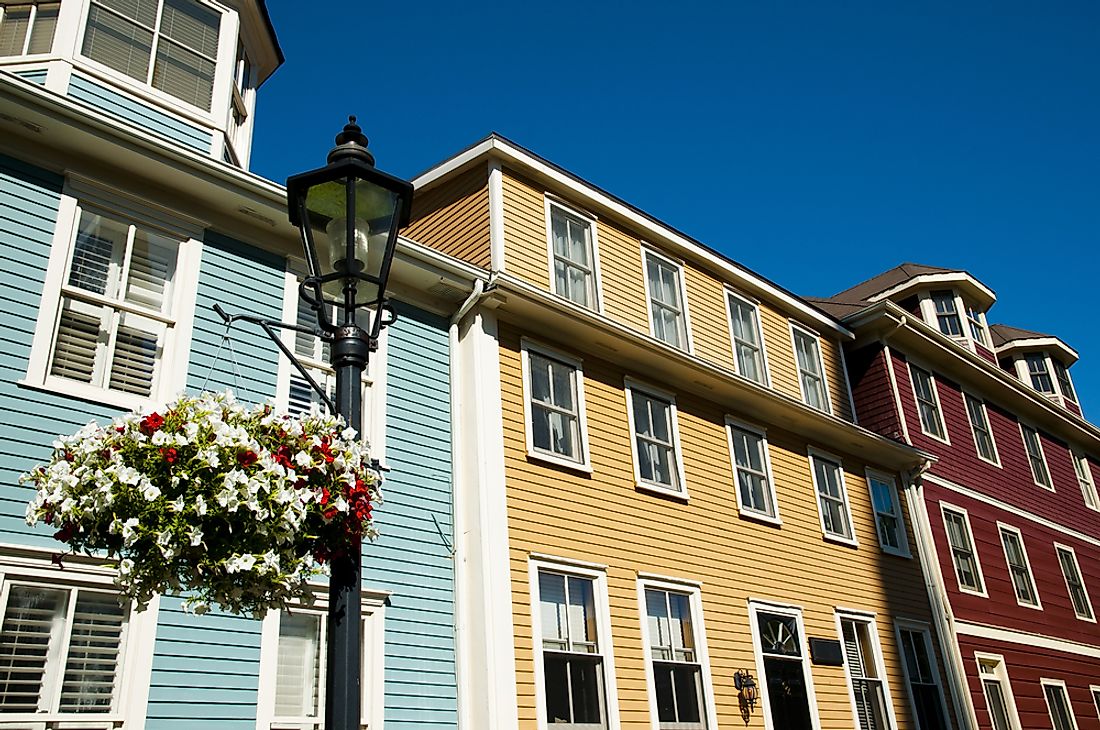 Colorful houses in Charlottetown. 