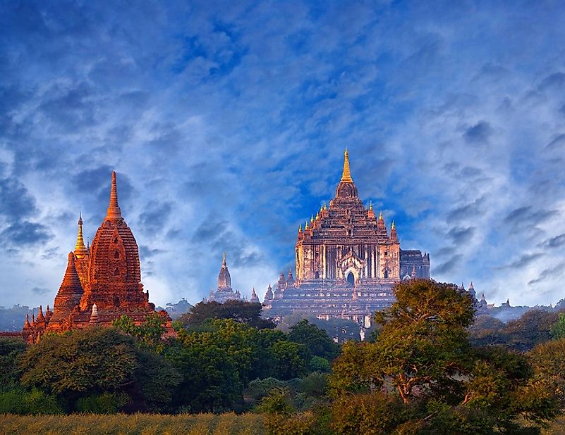 Theravada Buddhist temples in Myanmar's Bagan Archaeological Zone, some of which date back almost 1,000 years.
