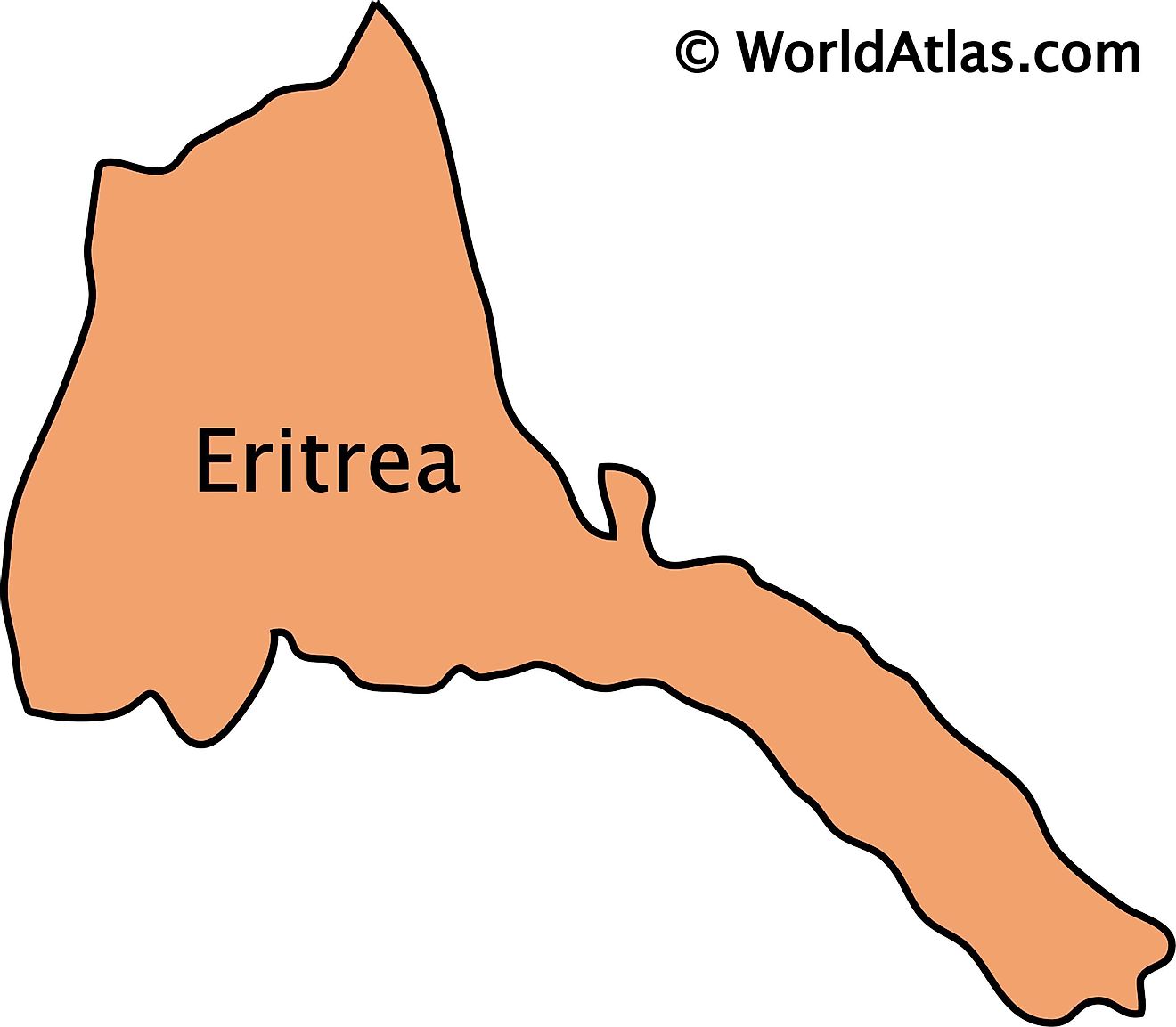 Outline Map of Eritrea