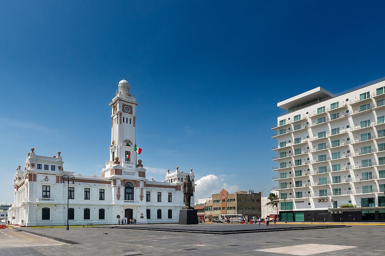 View of the Carranza Lighthouse (Faro Venustiano Carranza) in the city of Veracruz, Mexico. Editorial credit: TLF Images / Shutterstock.com