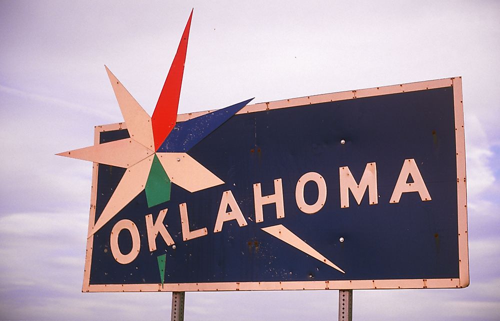 Oklahoma state sign. 