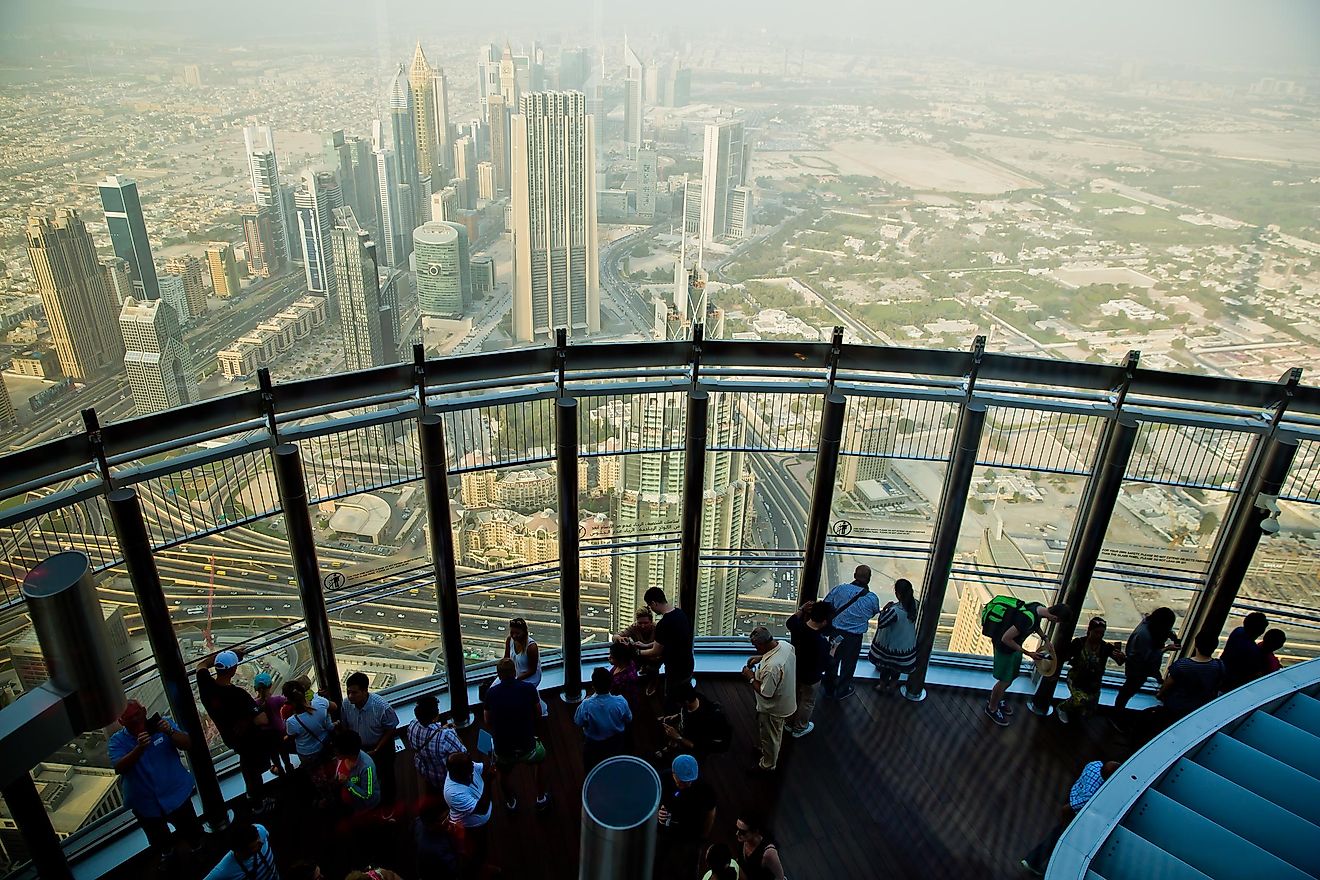 Unless you want to travel with stairs, you can go up to the top with an elevator that travels at 37 mph (60 km/h). Credit: ardiwebs / Shutterstock.com