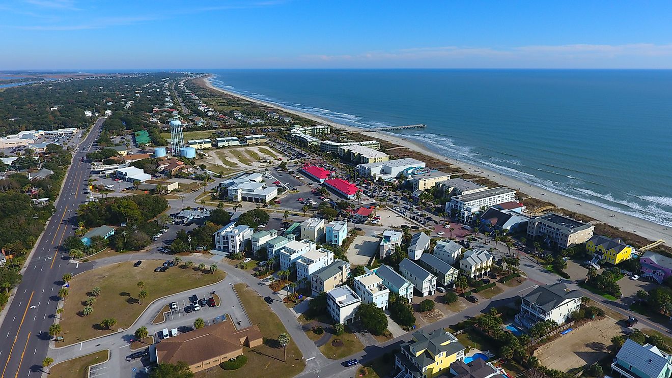 Aerial view of Isle of Palms, South Carolina.