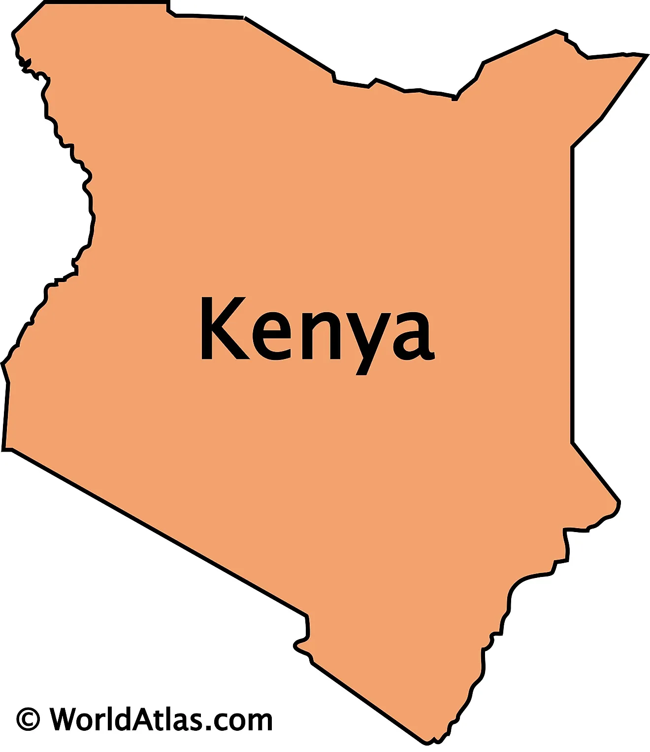 Free Printable Labeled And Blank Map Of Kenya In Pdf World Map With ...