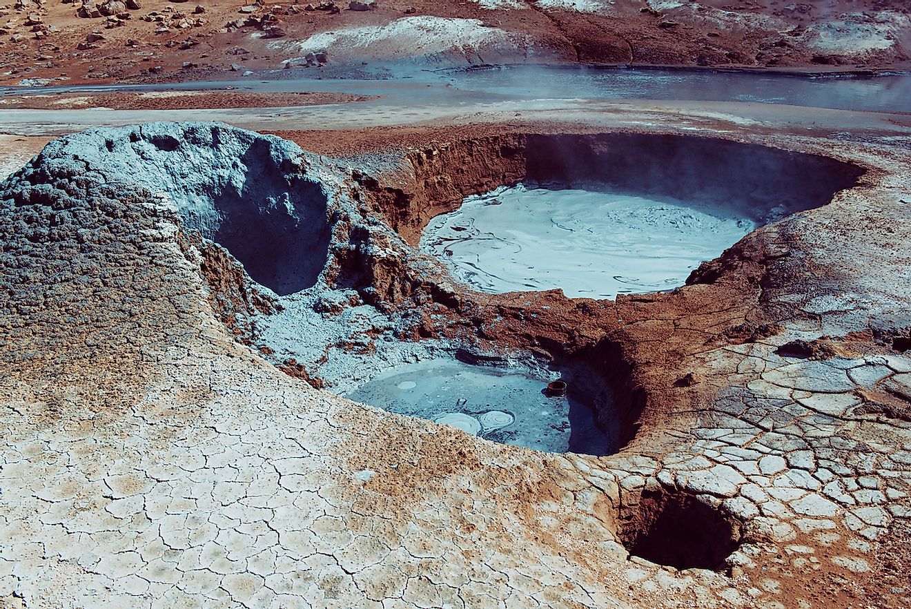  Mudpots in the geothermal area Hverir, Iceland. Image credit: Roxana Bashyrova/Shutterstock.com
