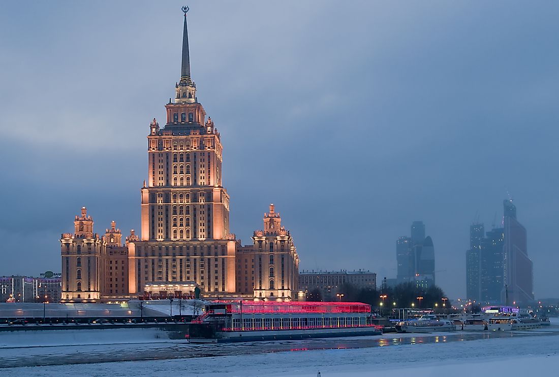 The Hotel Ukraine is an example of what is sometimes called "Stalinist Architecture". 