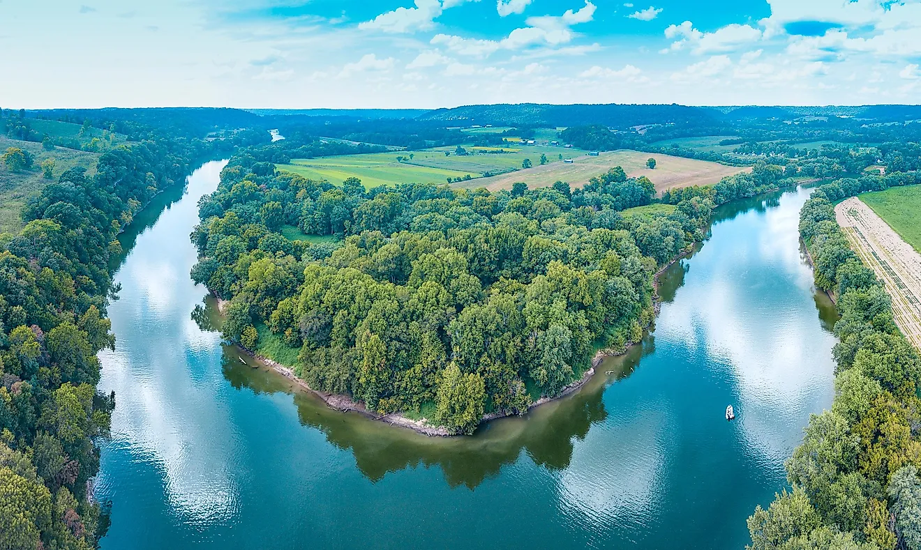 The Kentucky River meandering through the countryside.