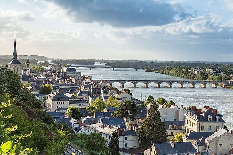 The French city of Saumur along the Loire River.