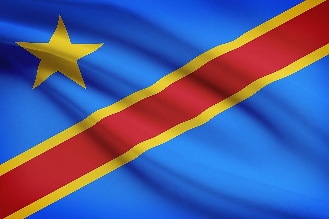 The flag of the Democratic Republic of the Congo. 