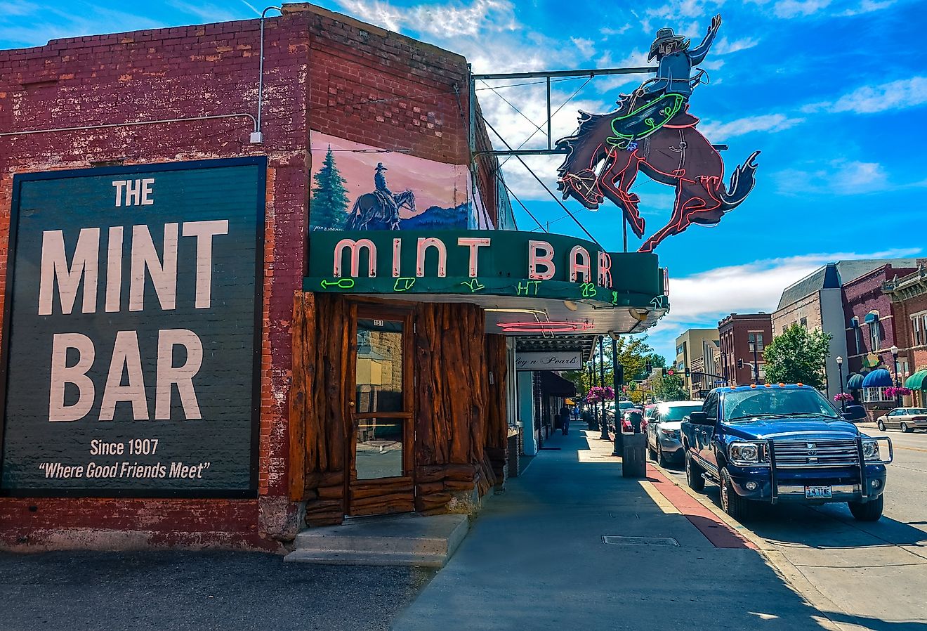 Wyoming's legendary meeting place, the Mint Bar is Sheridan's oldest bar. Image credit Sandra Foyt via Shutterstock