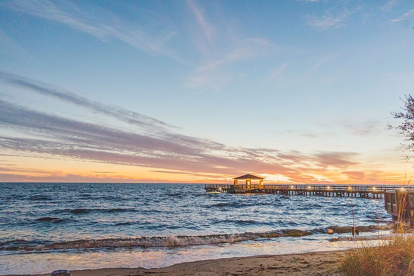 View of the coast in Gulf Shores, Alabama.