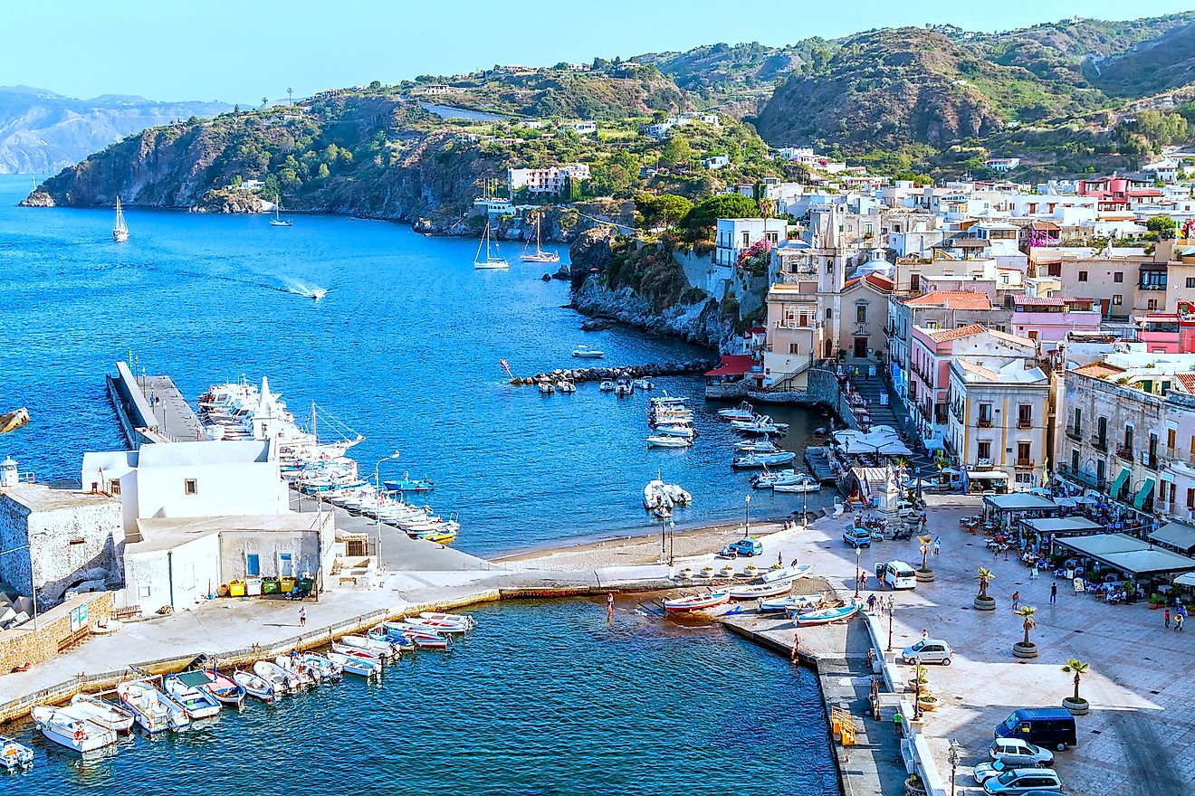 The beautiful island of Lipari in the Aeolian Islands archipelago.